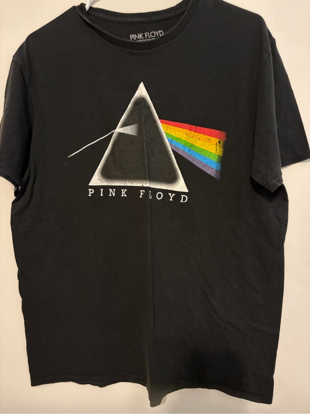 Pink Floyd Black Short Sleeve Tee with Prism Rainbow Graphic